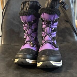 Totes Purple and Black Snow Boots